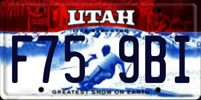 UT license plate F759BI