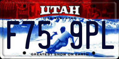 UT license plate F759PL