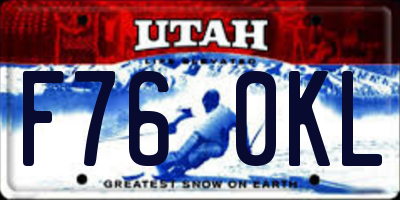UT license plate F760KL