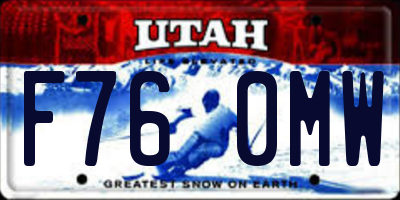 UT license plate F760MW