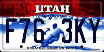 UT license plate F763KY
