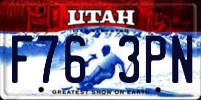 UT license plate F763PN