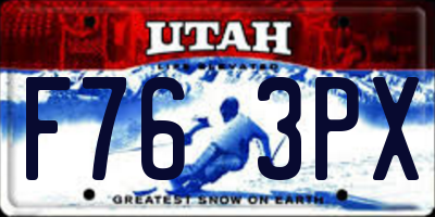 UT license plate F763PX