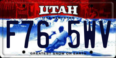 UT license plate F765WV