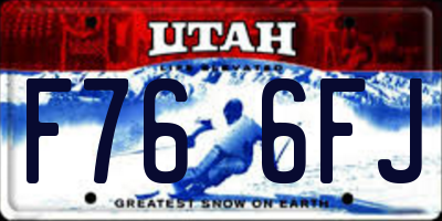 UT license plate F766FJ