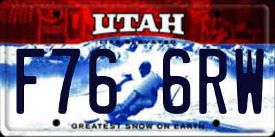 UT license plate F766RW