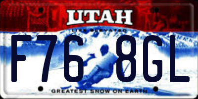 UT license plate F768GL