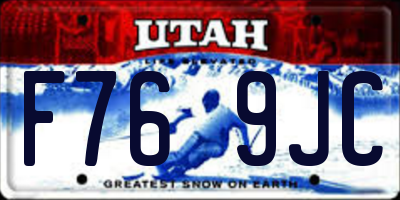 UT license plate F769JC