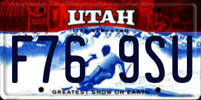 UT license plate F769SU