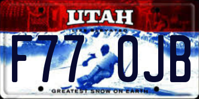 UT license plate F770JB