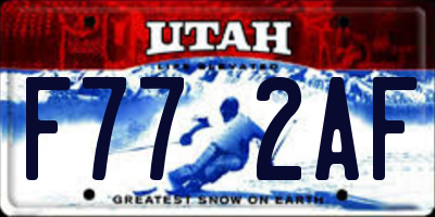 UT license plate F772AF