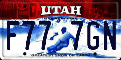UT license plate F777GN
