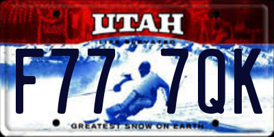 UT license plate F777QK