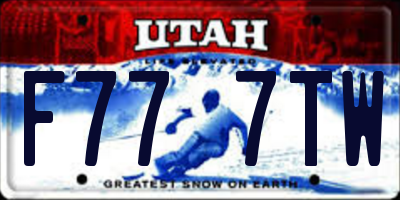 UT license plate F777TW