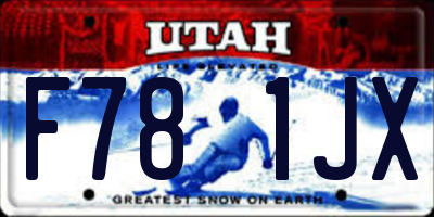UT license plate F781JX