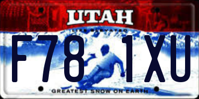 UT license plate F781XU