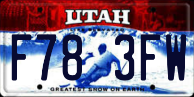 UT license plate F783FW