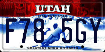 UT license plate F785GY