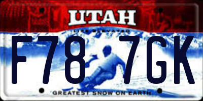 UT license plate F787GK