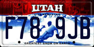 UT license plate F789JB