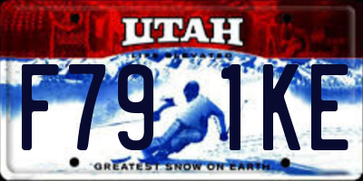 UT license plate F791KE