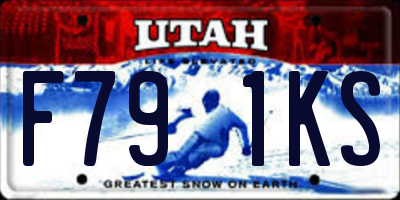 UT license plate F791KS