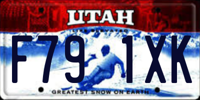 UT license plate F791XK