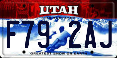 UT license plate F792AJ