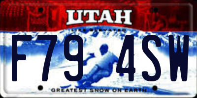 UT license plate F794SW