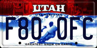 UT license plate F800FC