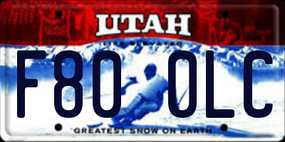 UT license plate F800LC