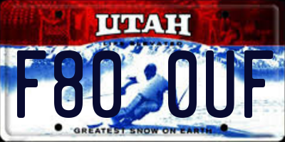 UT license plate F800UF