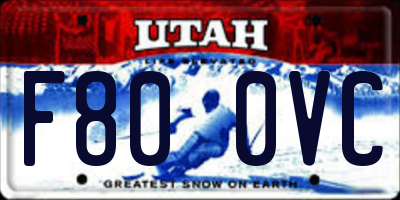 UT license plate F800VC