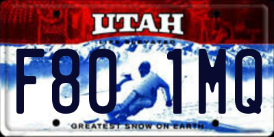 UT license plate F801MQ