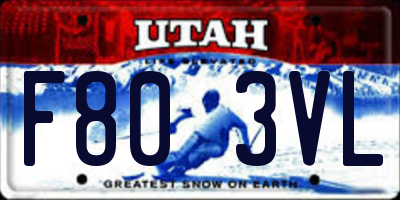UT license plate F803VL
