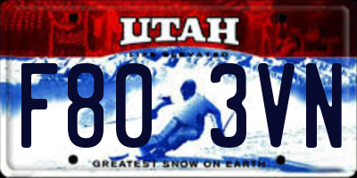 UT license plate F803VN