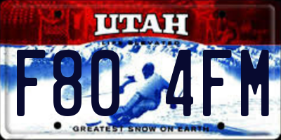 UT license plate F804FM