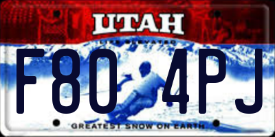 UT license plate F804PJ