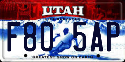 UT license plate F805AP