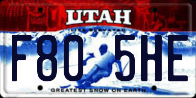 UT license plate F805HE