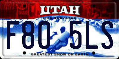 UT license plate F805LS