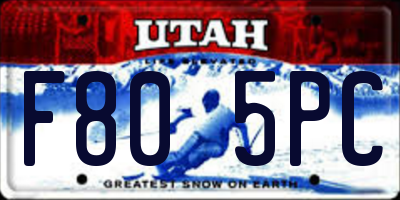 UT license plate F805PC