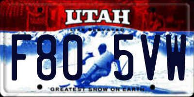 UT license plate F805VW