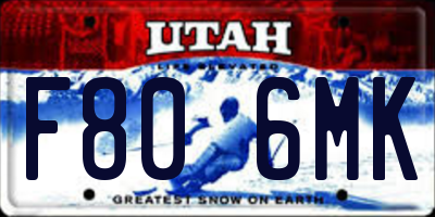 UT license plate F806MK
