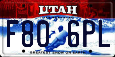 UT license plate F806PL