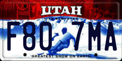 UT license plate F807MA