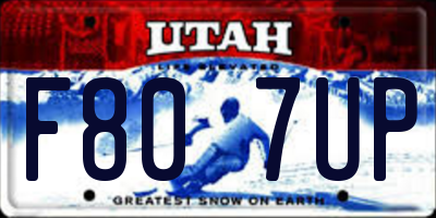 UT license plate F807UP