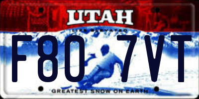UT license plate F807VT