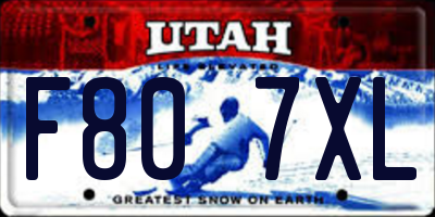 UT license plate F807XL