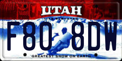 UT license plate F808DW